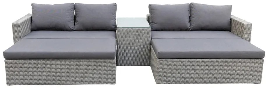 Set mobilier de grădină gri din ratan artificial pentru 4 persoane Drammen - Bonami Selection