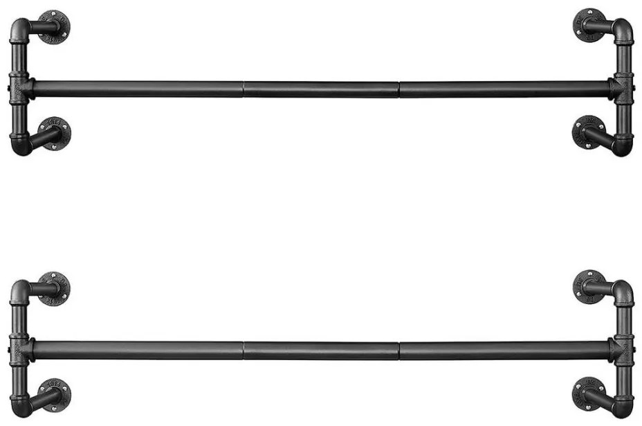 Set 2 buc. cuier de perete pentru umerașe LINEA, negru