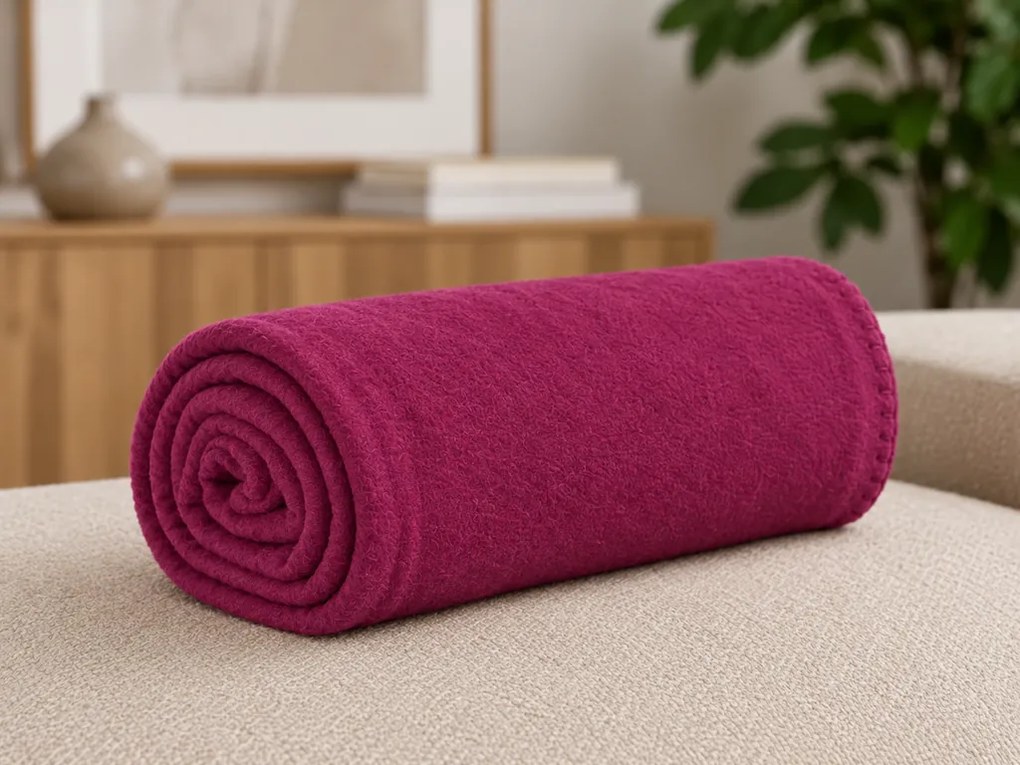 Patura din fleece MELVIRA DUO, vin rosu Dimensiune: 150 x 200 cm