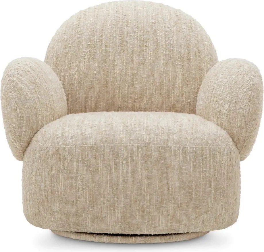 Fotoliu pivotant design LUX Madrone, Boucle sonata cream