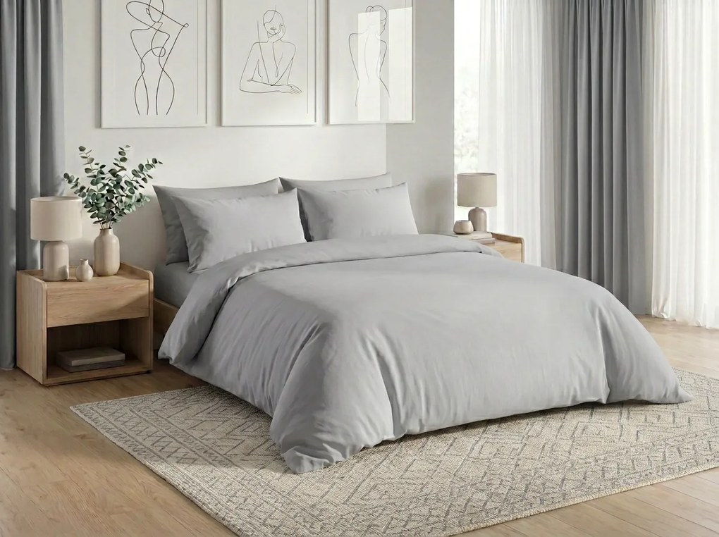 Lenjerie de pat din bumbac CALMORA svetle seste Dimensiune lenjerie de pat: 2 buc 70 x 90 cm | 200 x 220 cm