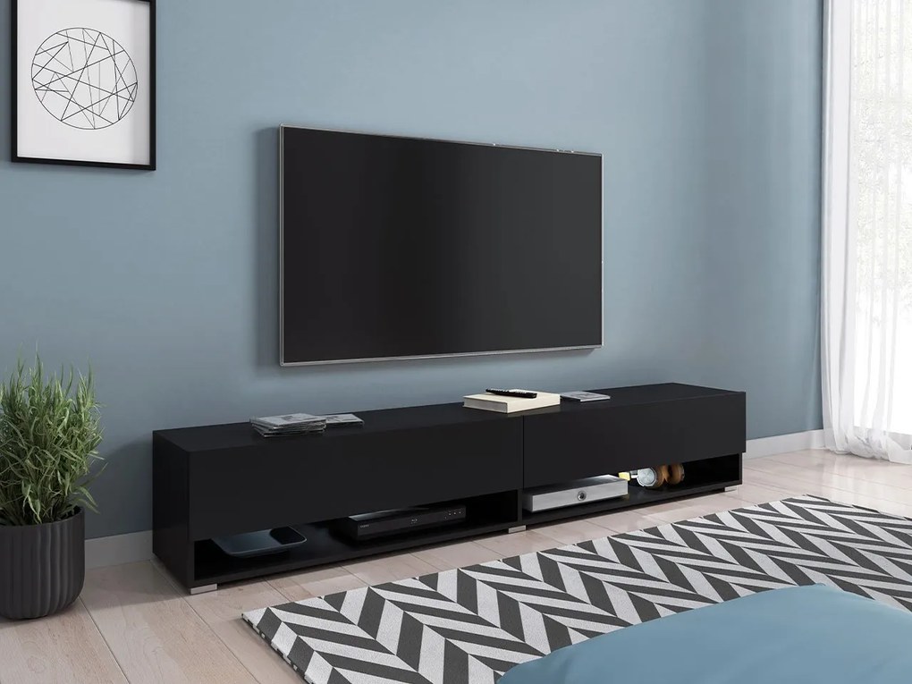 Masă TV/Dulap Aldesia 180 (grafit Negru) (iluminat LED rgb color). 1053723