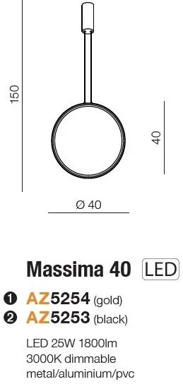 Lustra / Pendul LED design circular MASSIMA 40 GO