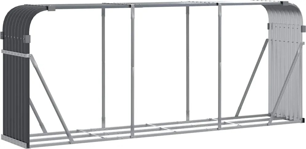 vidaXL Suport pentru lemne, antracit, 234x45x100 cm, oțel galvanizat