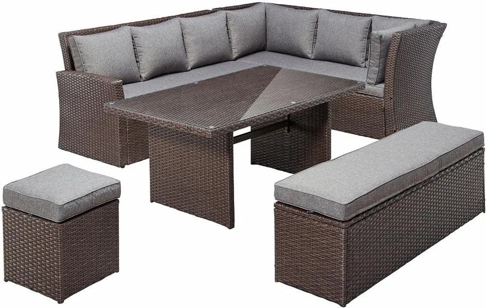 Set mobilier de grădină Avenberg CORSICA, maro/gri
