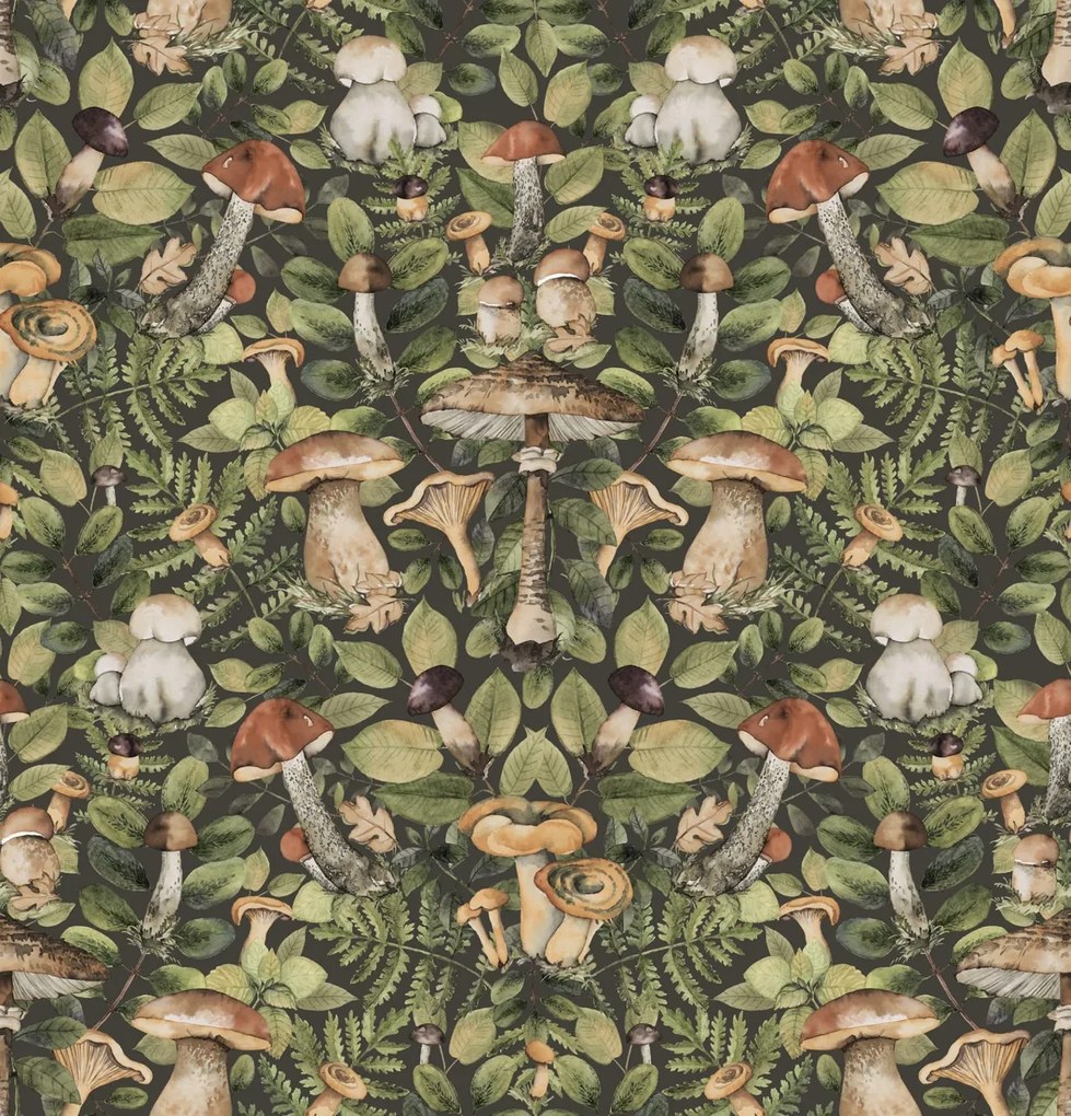 Fototapet, Mushroom Forest, Midnight, Rebel Walls