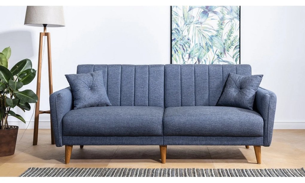 Canapea extensibilă cu 3 locuri Aqua-Dark Blue Albastru inchis