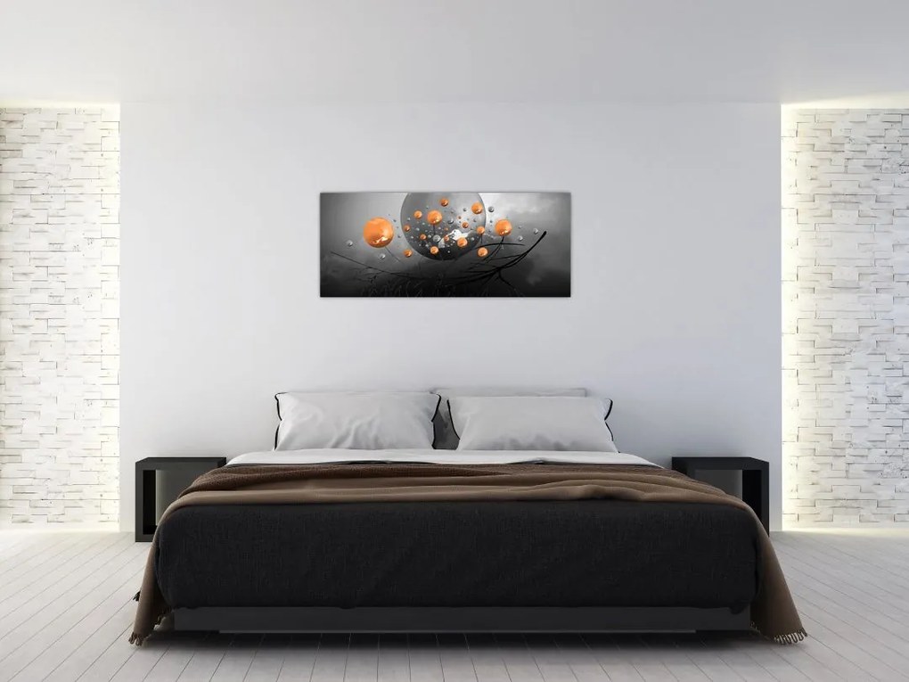 Tabloul cu bile portocalii (120x50 cm)