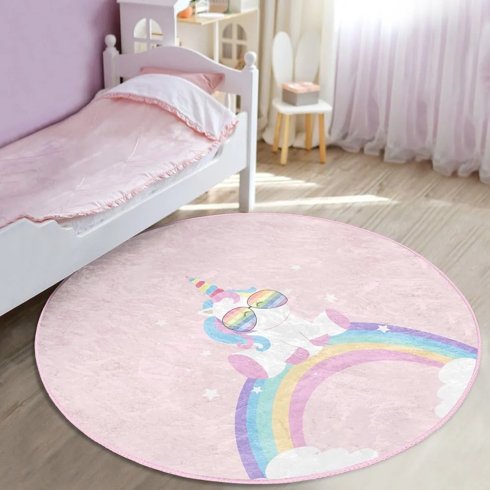 Covor pentru copii roz ø 100 cm Comfort – Mila Home