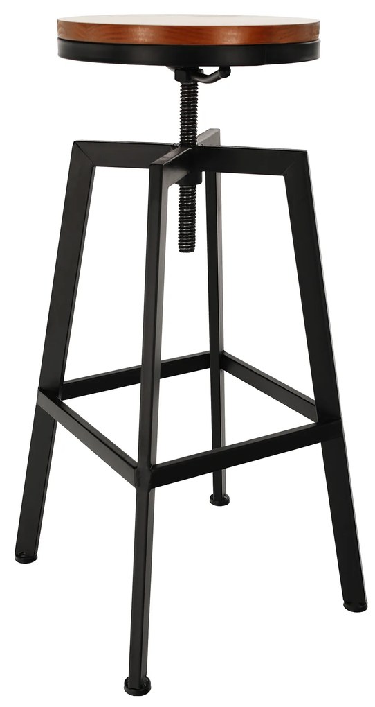 Scaun de bar, negru/ stejar, DINEA