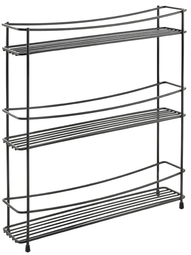 Raft cu 3 polițe pentru codimente Metaltex Kumino Lava, negru