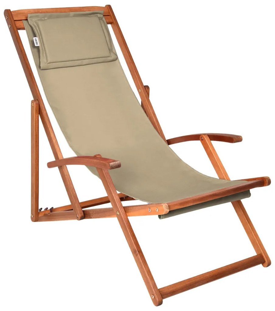 Șezlong de grădină SIENA, 65x87x102cm, bej Jurhan