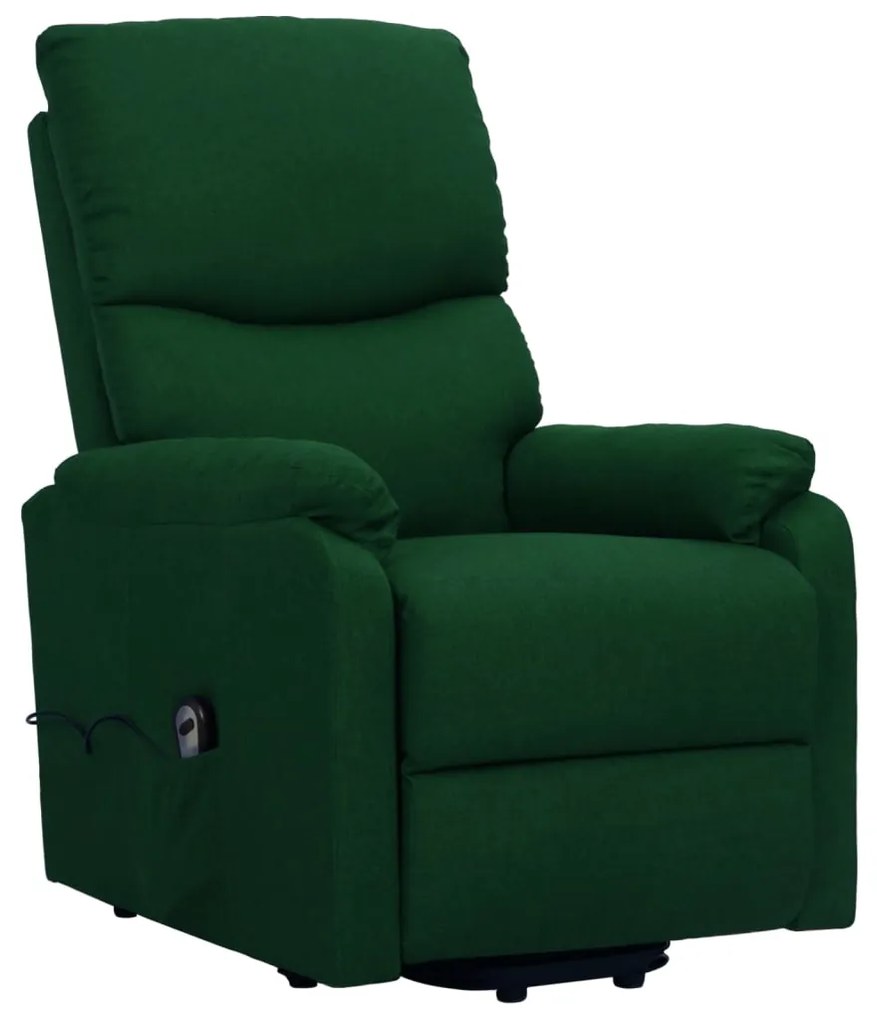 329745 vidaXL Fotoliu cu ridicare, verde închis, material textil