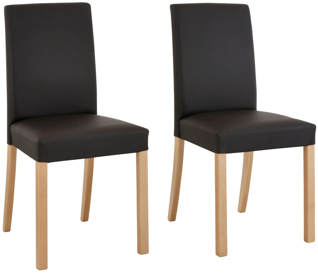 Set 4 scaune imitatie de piele maro Nina 44/52,5/90 cm