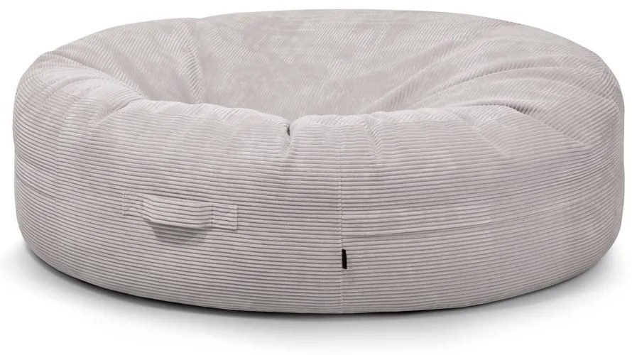 Fotoliu bean bag gri deschis cu tapițerie din catifea reiată Roll 190 – SLOWDOWN