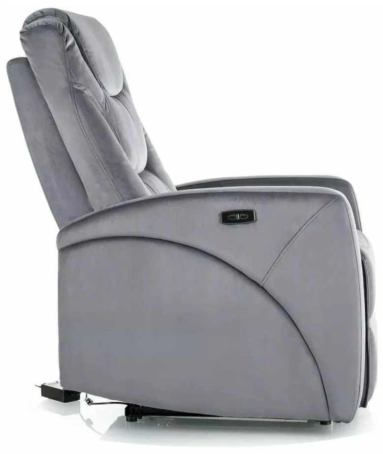 Scaun reclinabil Kronos Velvet, gri