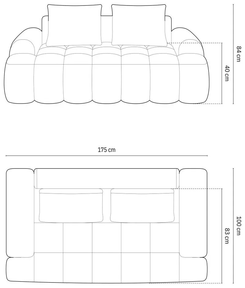 Canapea bej cu tapițerie din catifea 175 cm Linz – Cosmopolitan Design