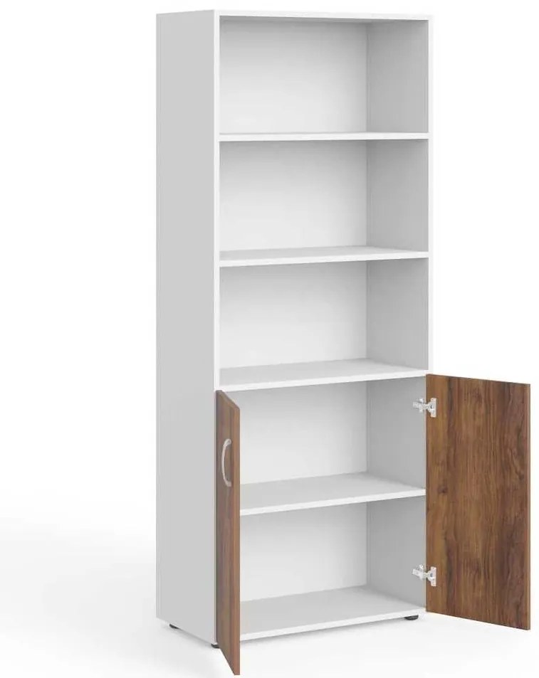 Dulap înalt Manager 79,9 x 42,2 x 196,5 cm, nuca warmia / alb