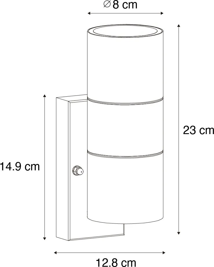 Aplică de exterior neagră cu 2 lumini AR70 cu senzor lumină-întuneric - Duo