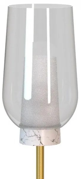 Lampa de podea design modern Nora auriu/ marmura alba