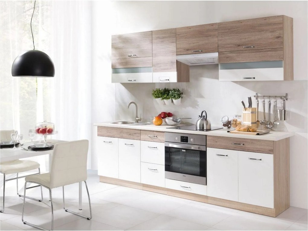 Set bucatarie ECONO C PLUS, carcasa stejar sonoma/fronturi stejar san