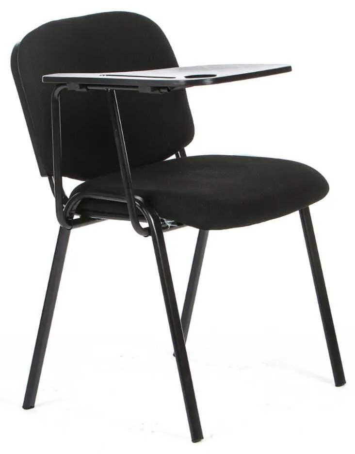 Scaun vizitator cu masa rabatabila, negru, 53x40x76 cm