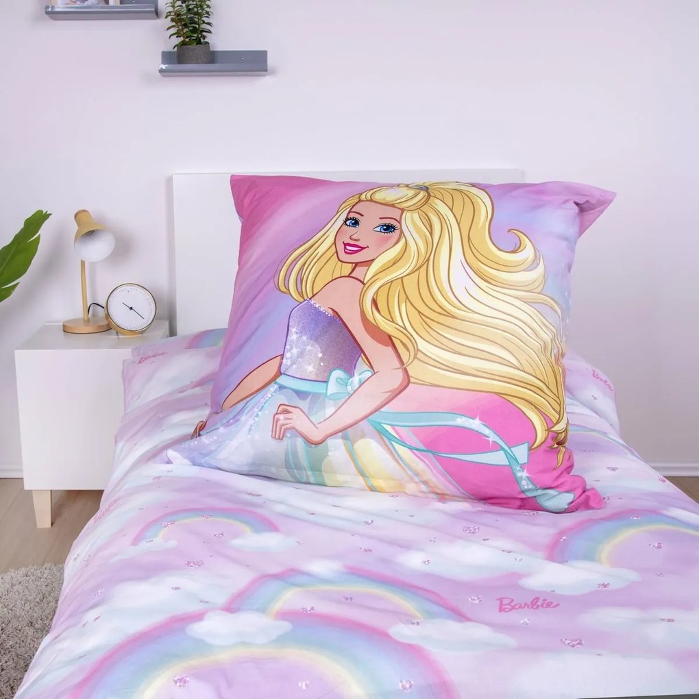 Lenjerie de pat din bumbac Herding Barbie, 135 x 200 cm, 80 x 80 cm