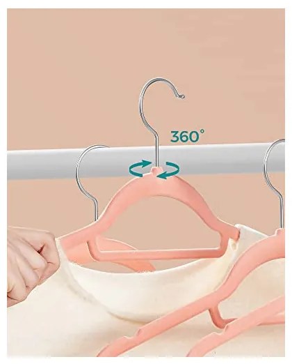 Set 50 umerase din catifea, Songmics, Roz / Silver, CRF50PK, 43 cm