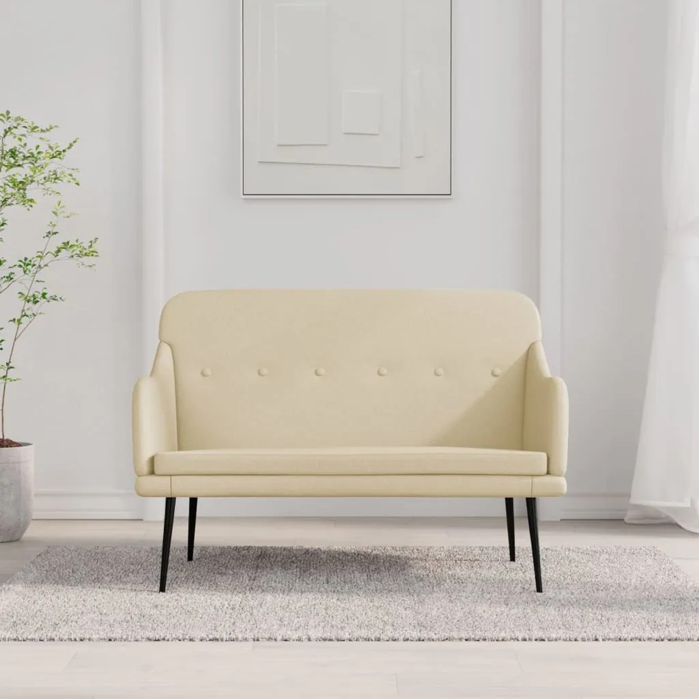 351489 vidaXL Bancă, crem, 110x76x80 cm, textil