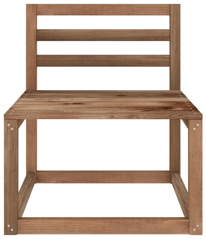Set mobilier de gradina, 12 piese, maro, lemn de pin tratat 3x colt + 5x mijloc + 4x suport pentru picioare, 1