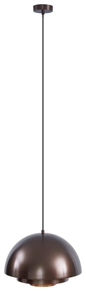 Lampă suspendată scandinavă bronz închis cu interior auriu - Loes