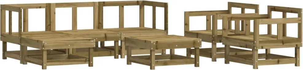 vidaXL Set mobilier de grădină, 7 piese, lemn de pin tratat
