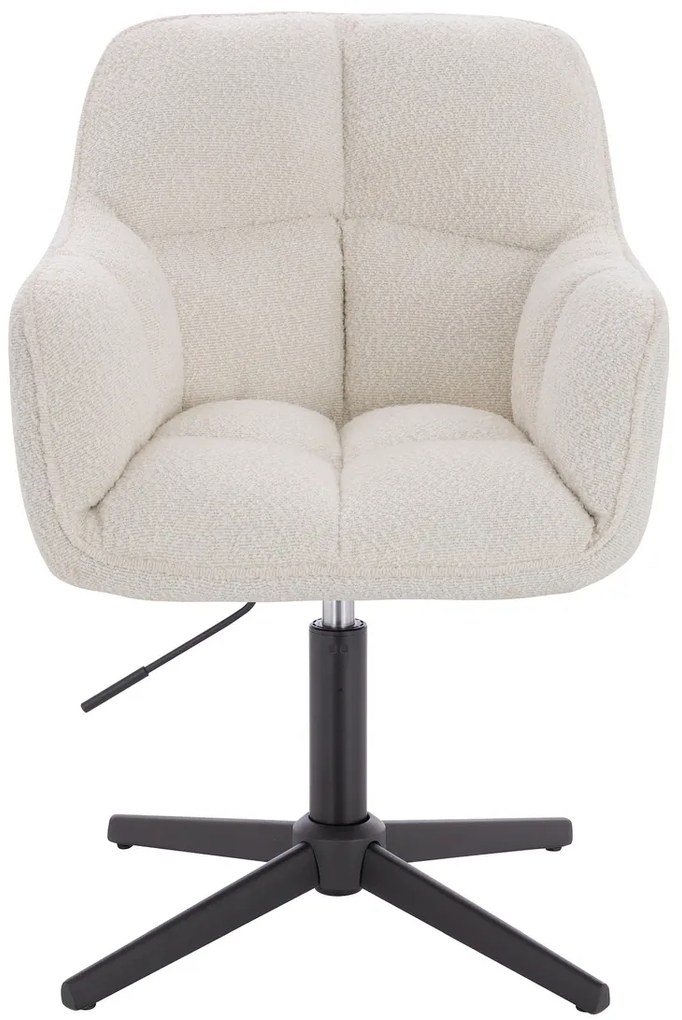 HR550CROSS Scaun Crem Boucle cu Bază Neagră