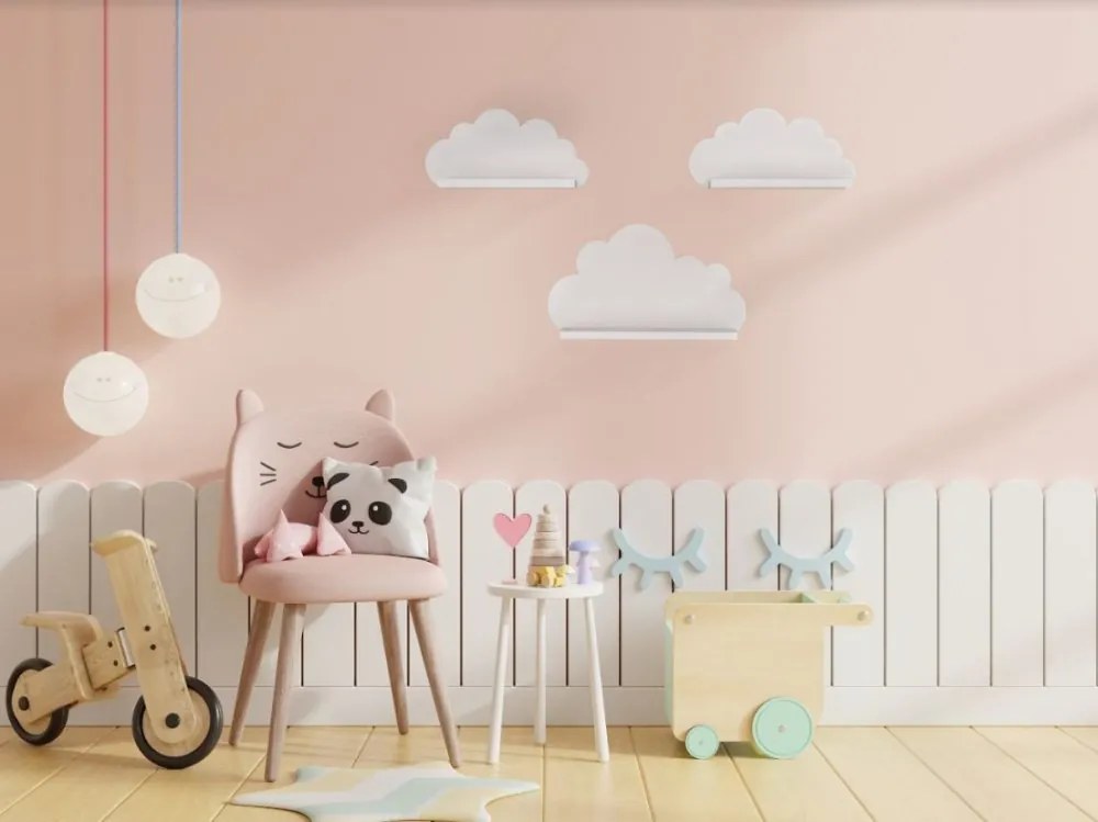 Rafturi de perete WHITE CLOUD 3buc Rea