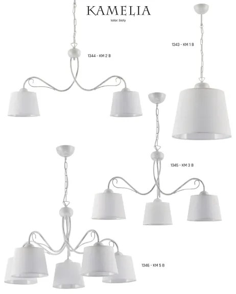 Jupiter 1345 - KM 3 B - Candelabru KAMELIA 3xE27/60W/230V pe lanț