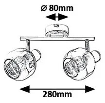Rabalux 5398 - Lampă spot SALAZAR 2xE14/40W/230V
