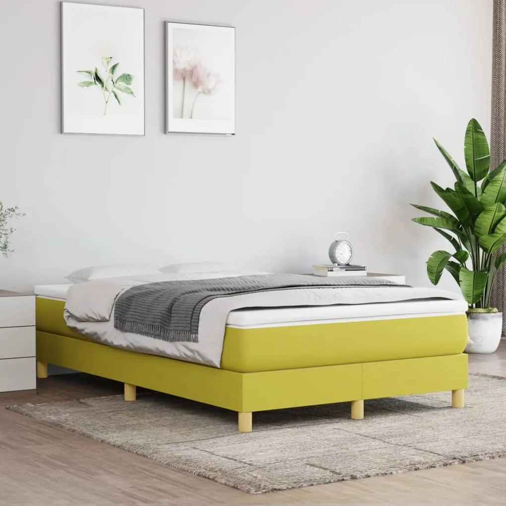 3120605 vidaXL Cadru de pat box spring, verde, 120x200 cm, textil