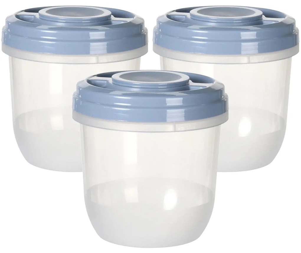 Set 3 doze din plastic Round, 1 l