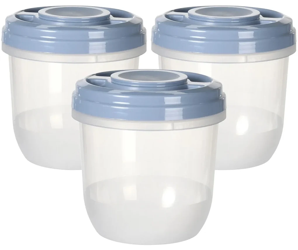 Set 3 doze din plastic Round, 1 l