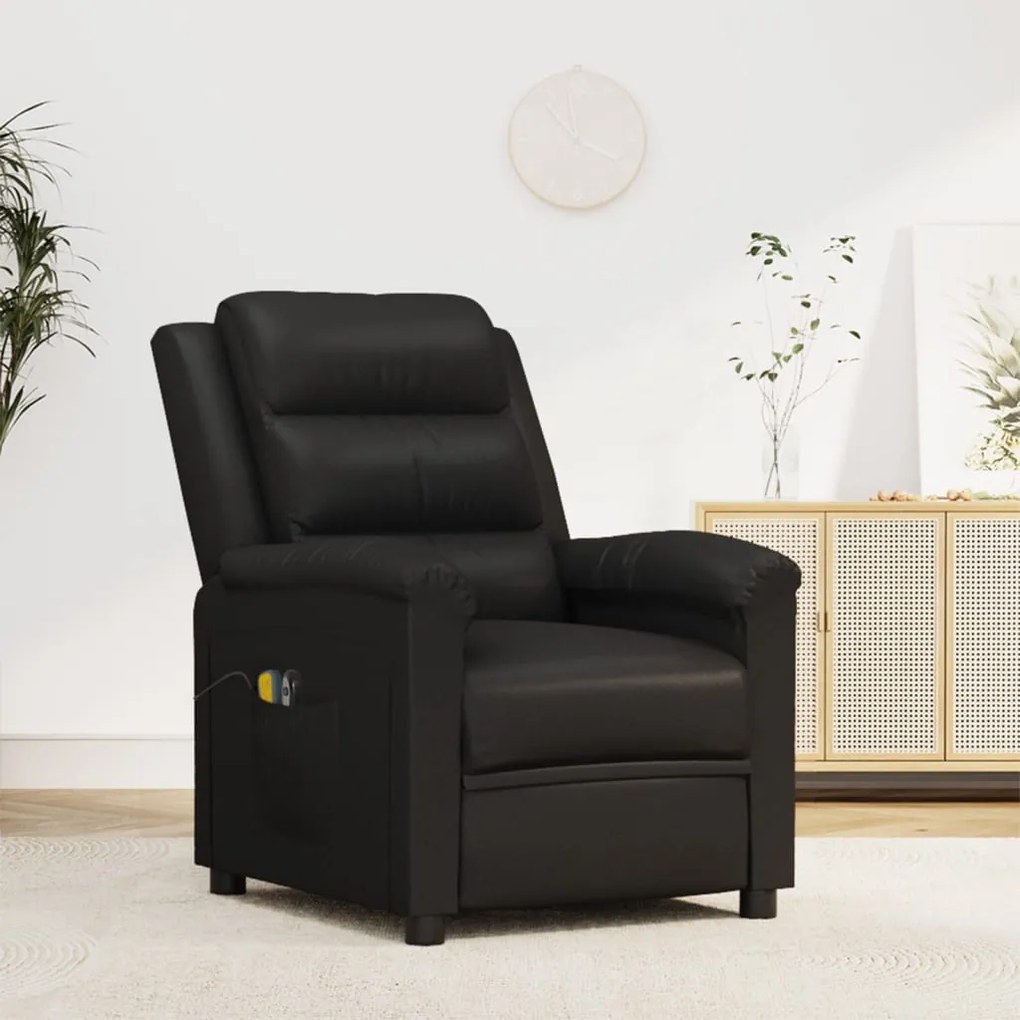 3098994 vidaXL Fotoliu de masaj electric, negru, piele ecologică
