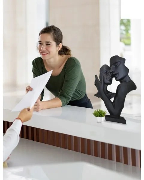 Decorațiune de masă din rășină, 29 x 9 x 17 cm, negru