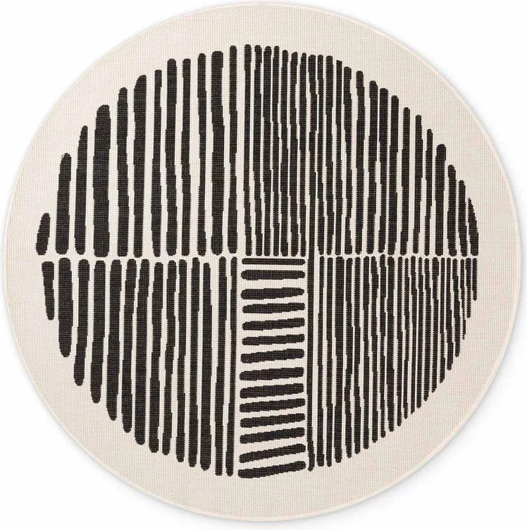Covor pentru exterior și interior negru/crem rotund ø 200 cm Haringey Bounds – Ted Baker