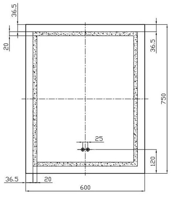 Oglinda dreptunghiulara 60 cm cu iluminare LED si dezaburire, Fluminia, Ando