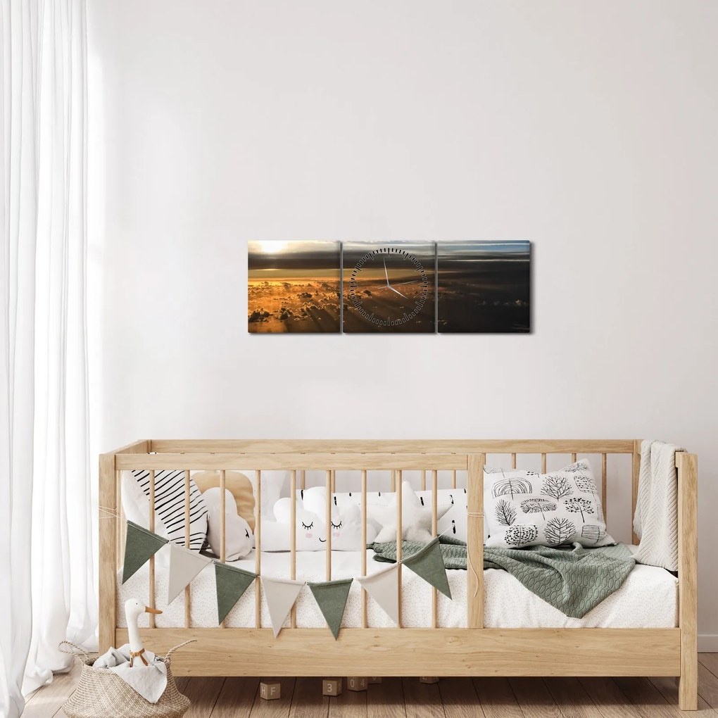 Tablou cu cer (cu ceas) (90x30 cm)