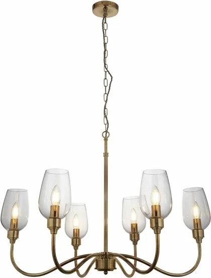 Endon 107791 - Candelabru pe lanț 6xE14/6W/230V alamă