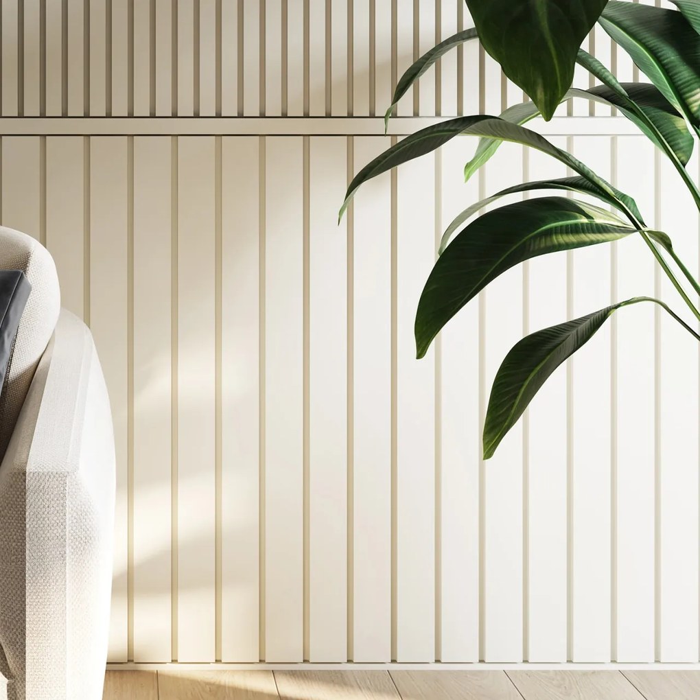 Panou riflaj decorativ 3D din polimer rigid, model Groove - 12x1.2x290 cm