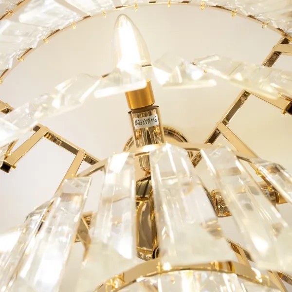 Lustră de cristal aplicată Brilagi CRYSTAL 5xE14/40W/230V auriu