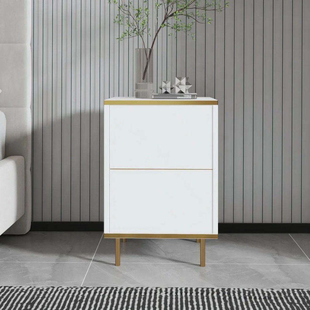 Noptieră Imaj White and Gold