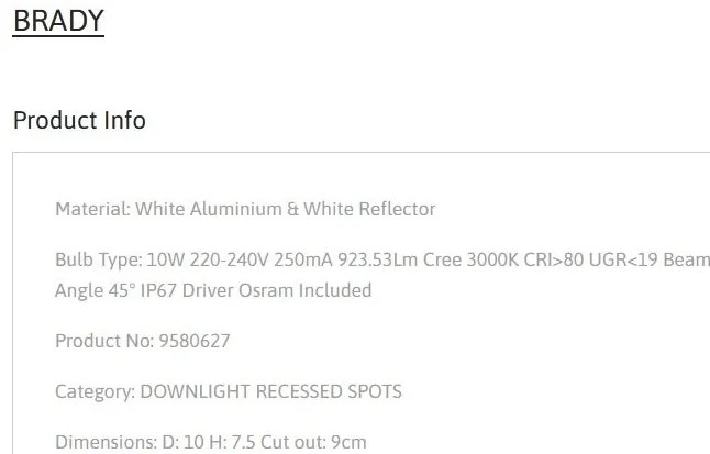 Spot LED incastrabil iluminat exterior IP67 BRADY 10W alb
