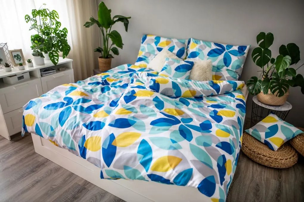 Lenjerie de pat EMA Spring - satin de bumbac, 3 piese